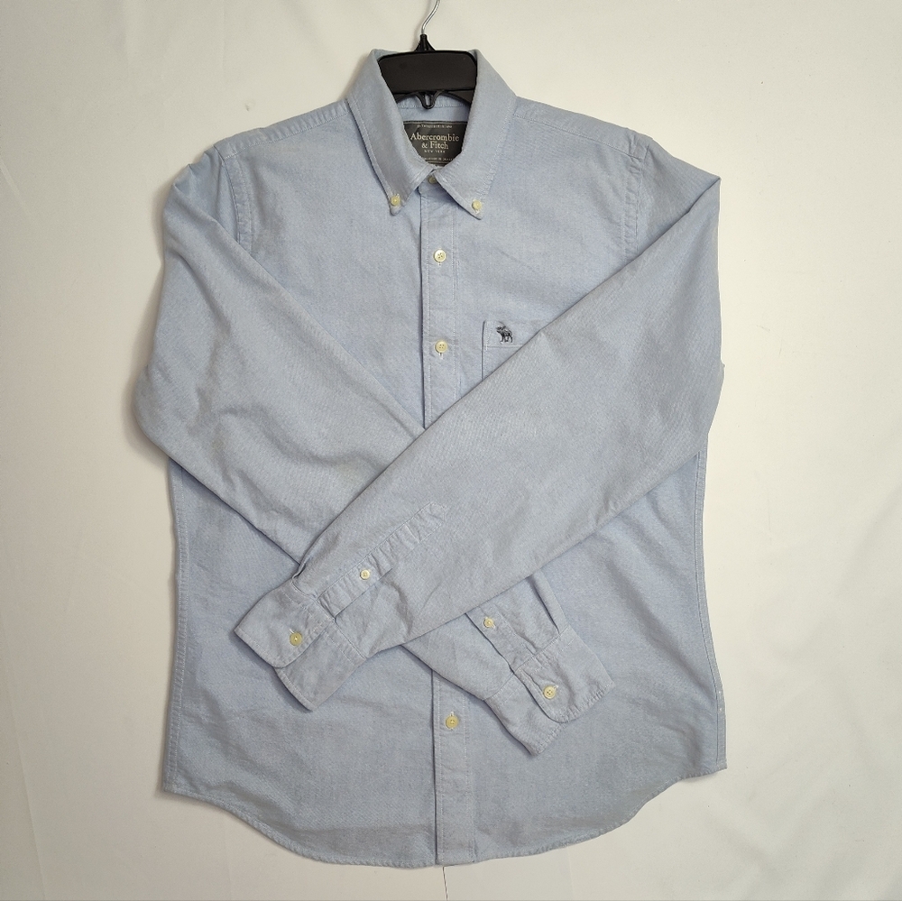 Abercrombie & Fitch, Blue Oxford, Large, Button Down, Long Sleeve Men's Shirt